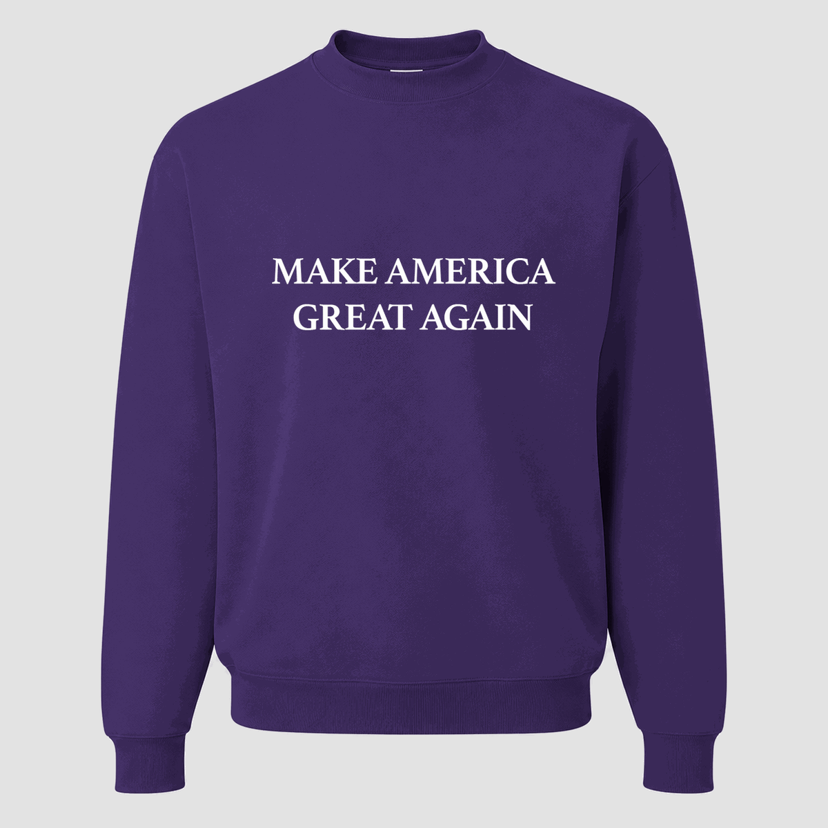Men's Make America Great Again White Logo Crewneck Sweatshirt - Purple
