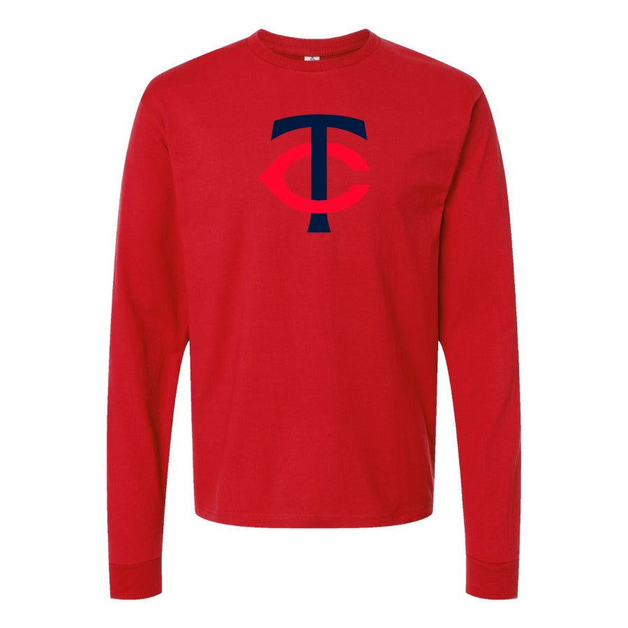 Men's Minnesota Twins Long sleeves Cotton Blend T-Shirt - Red