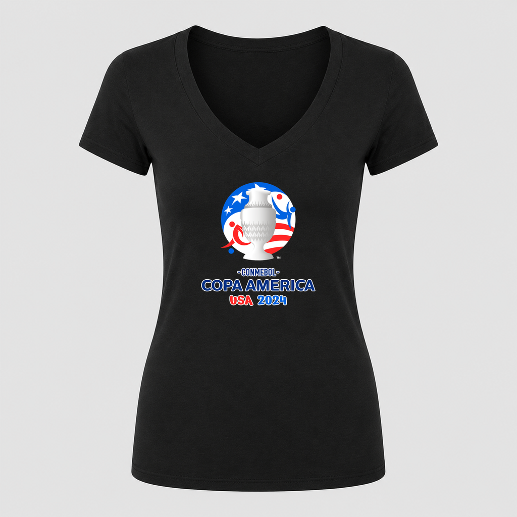 Women's Copa América 2024 V Neck T-Shirt in black