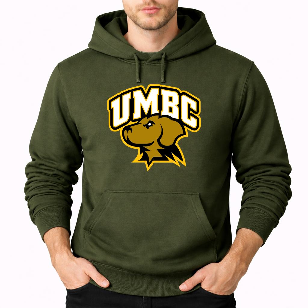 Men's UMBC Retrievers Pullover Hoodie - Army Green