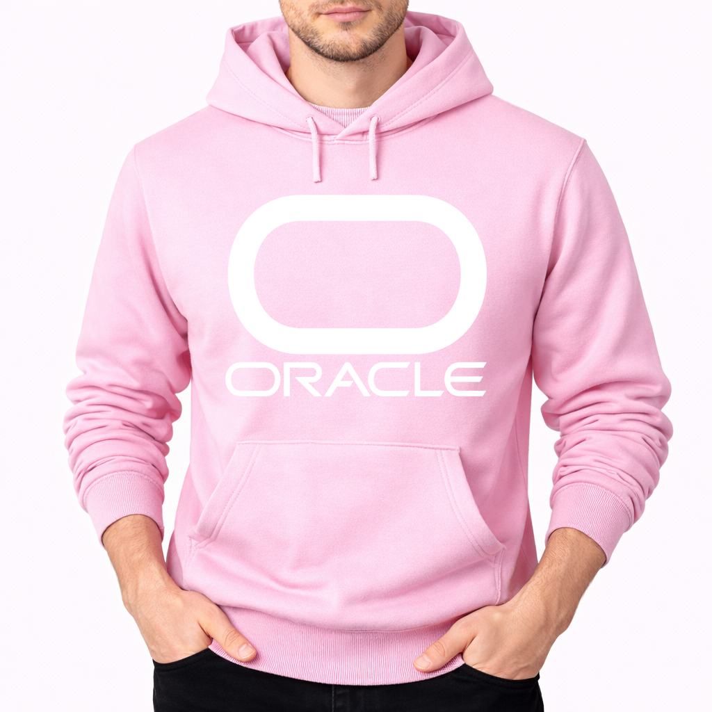 Men's Oracle White Pullover Hoodie - Pink