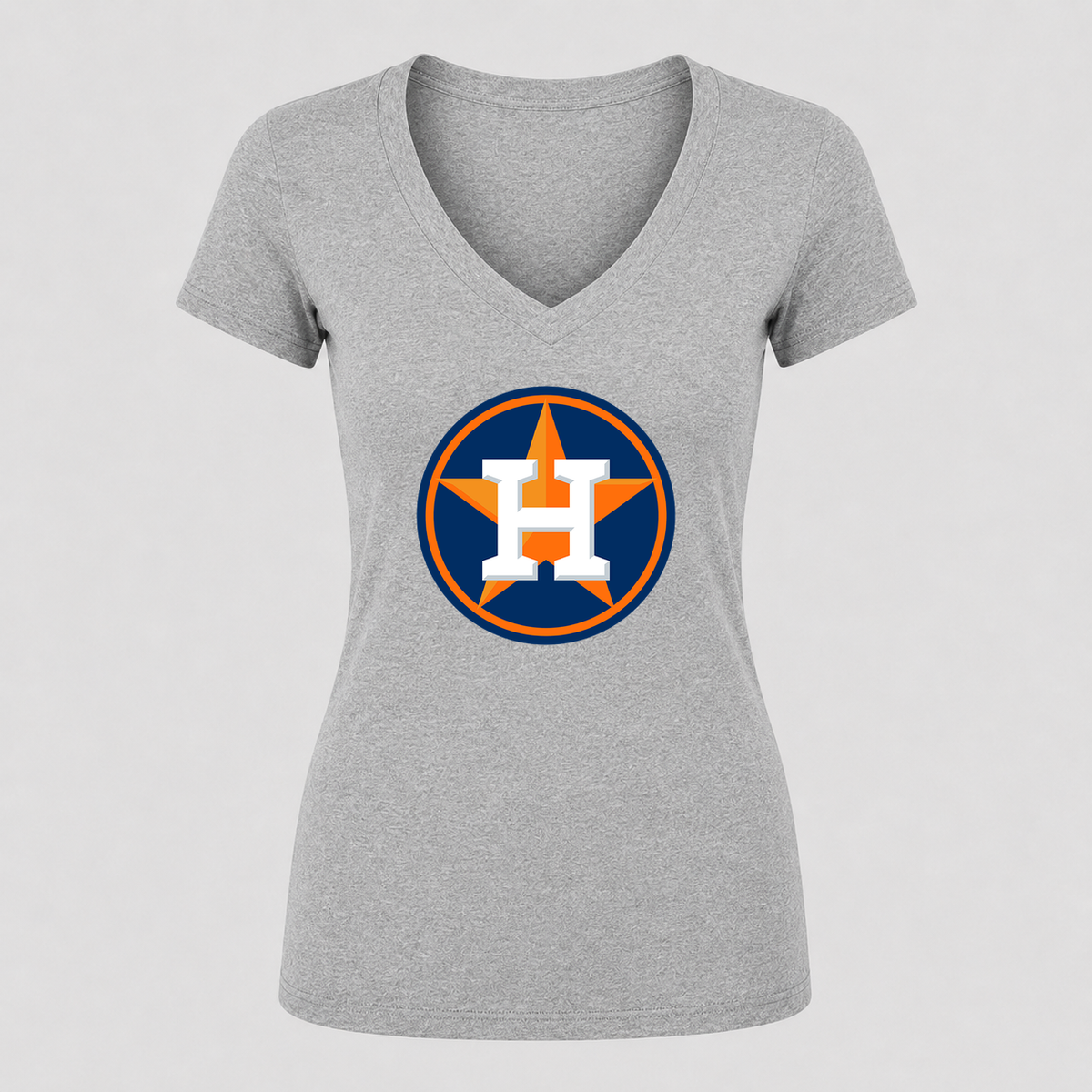 Women's Houston Astros V Neck T-Shirt in gray