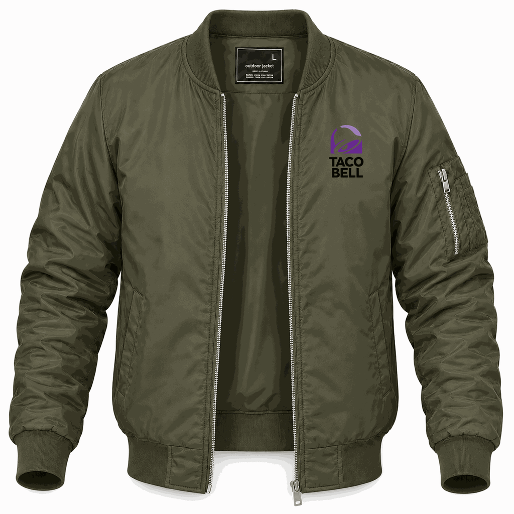 Men's Taco Bell Lightweight Bomber Jacket - Army Green