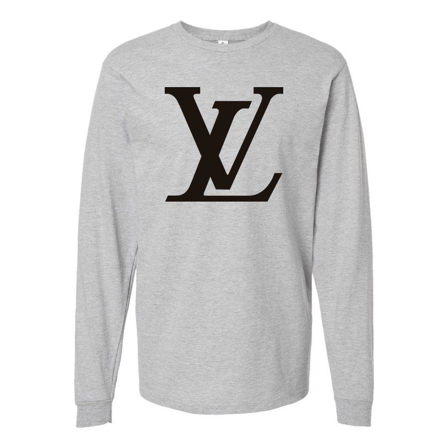Men's Louis Vuitton Long sleeves Cotton Blend T-Shirt - Gray