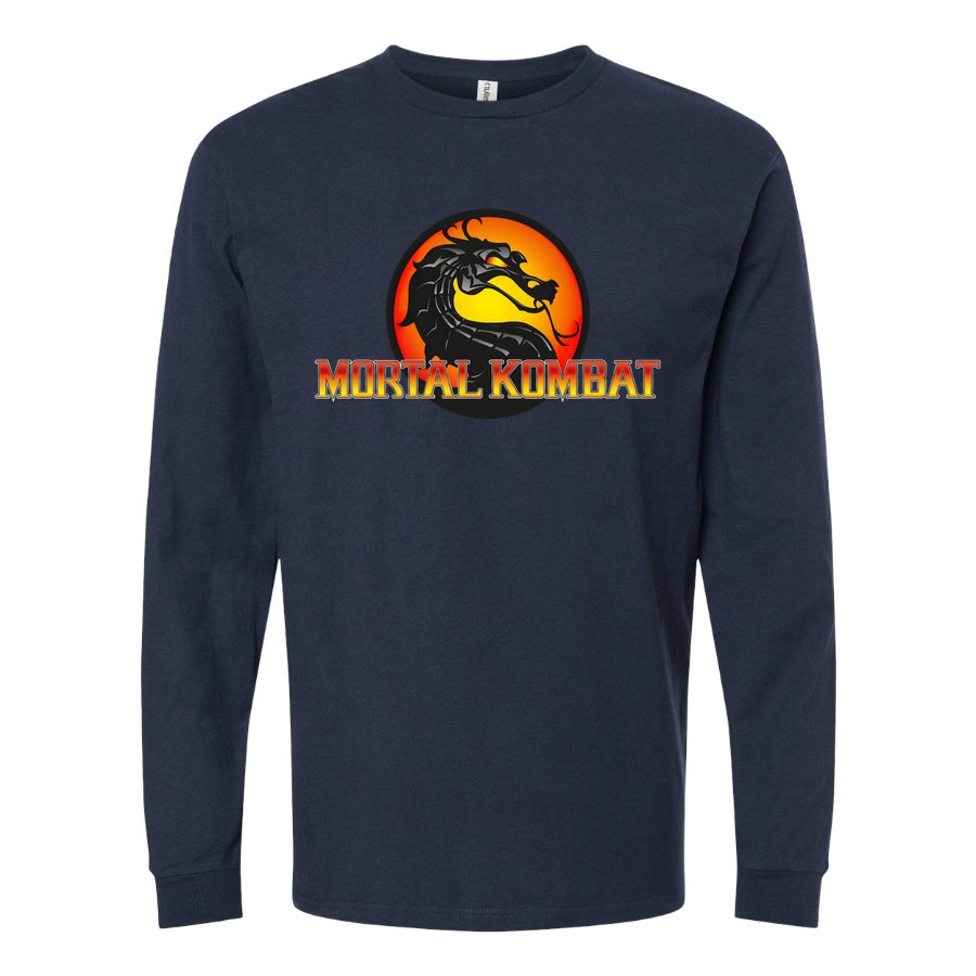 Men's Mortal Kombat Long sleeves Cotton Blend T-Shirt - Navy
