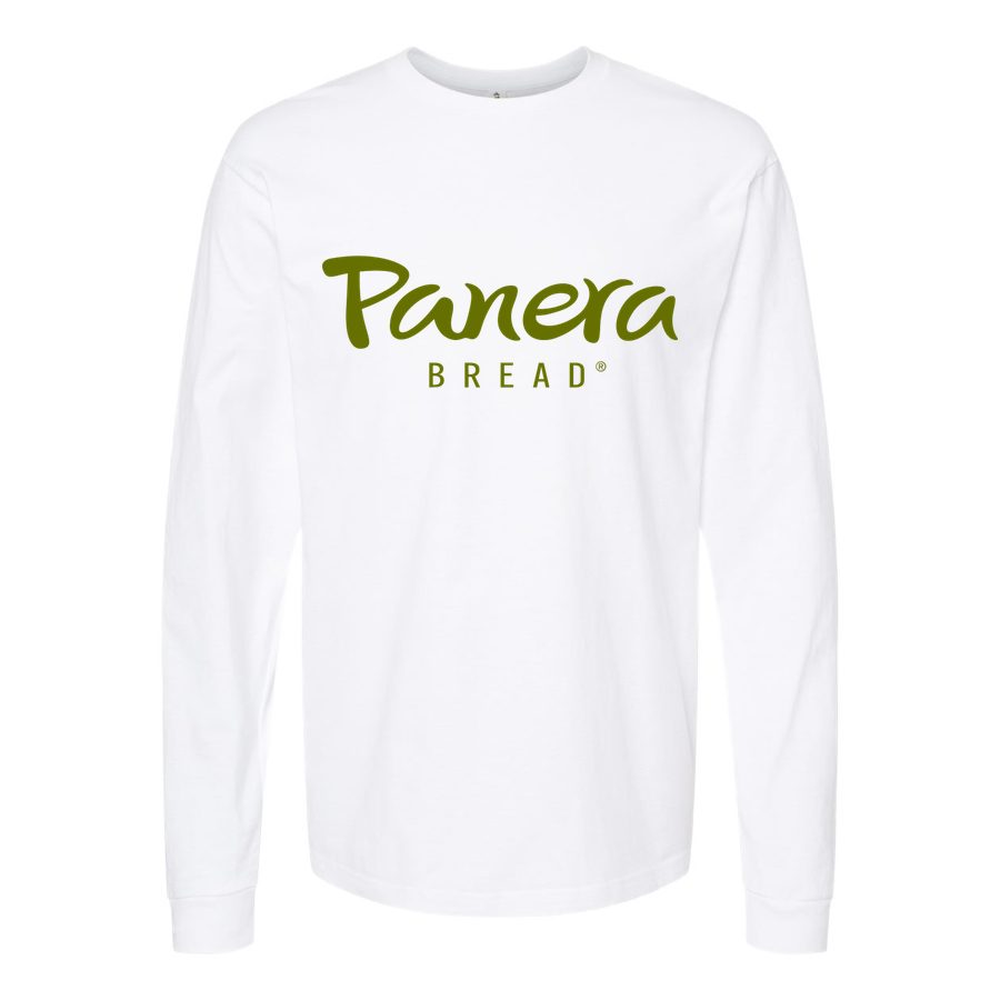 Men's Panera-Bread-logo Long sleeves Cotton Blend T-Shirt - White