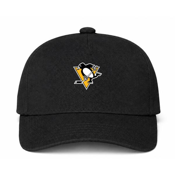 Pittsburgh Penguins NHL Logo Black Dad Baseball Cap Hat