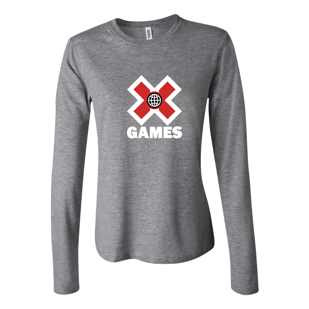 Women's X Games logo.white Long Sleeve T-Shirt - Gray