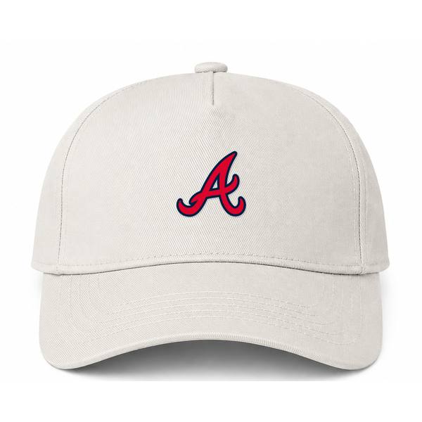 Atlanta Braves MLB Logo Beige Dad Baseball Cap Hat