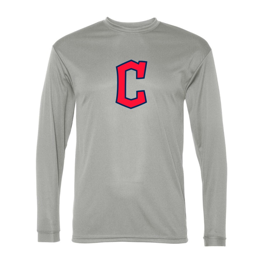 Men's Cleveland Guardians Polyester Long Sleeve T-Shirt - Gray