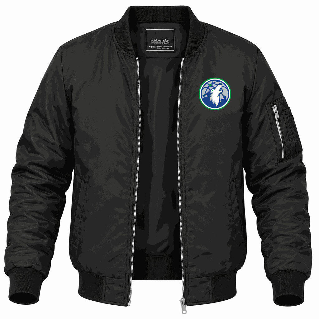 Men's Minnesota Timberwolves Lightweight Bomber Jacket - Black