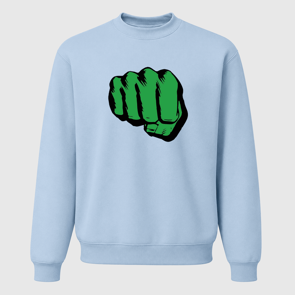 Men's Hulk Fist Crewneck Sweatshirt - Sky Blue