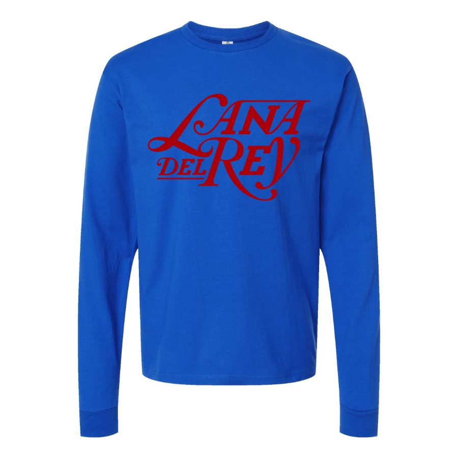 Men's Lana-Del-Rey-Logo-768x432 Long sleeves Cotton Blend T-Shirt - Blue