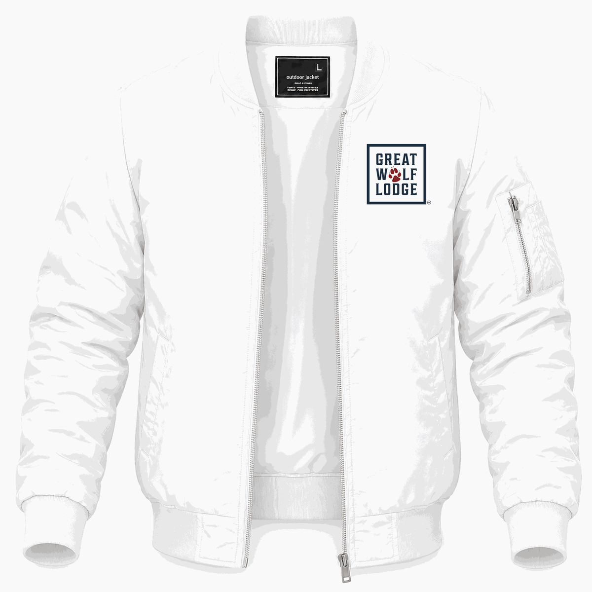 Men's Great Wolf Lodge Lightweight Bomber Jacket - White