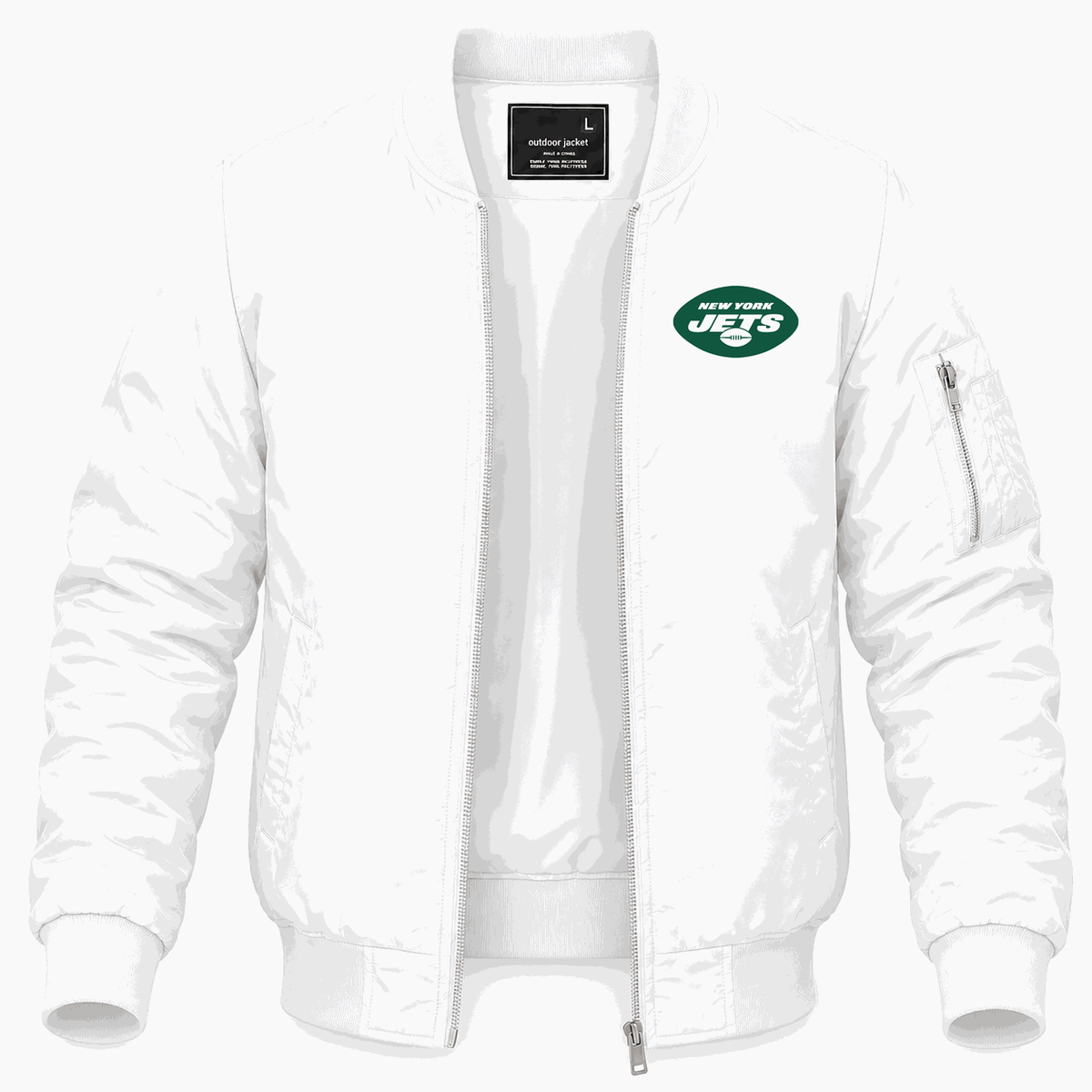 Men's New York Jets Lightweight Bomber Jacket - White