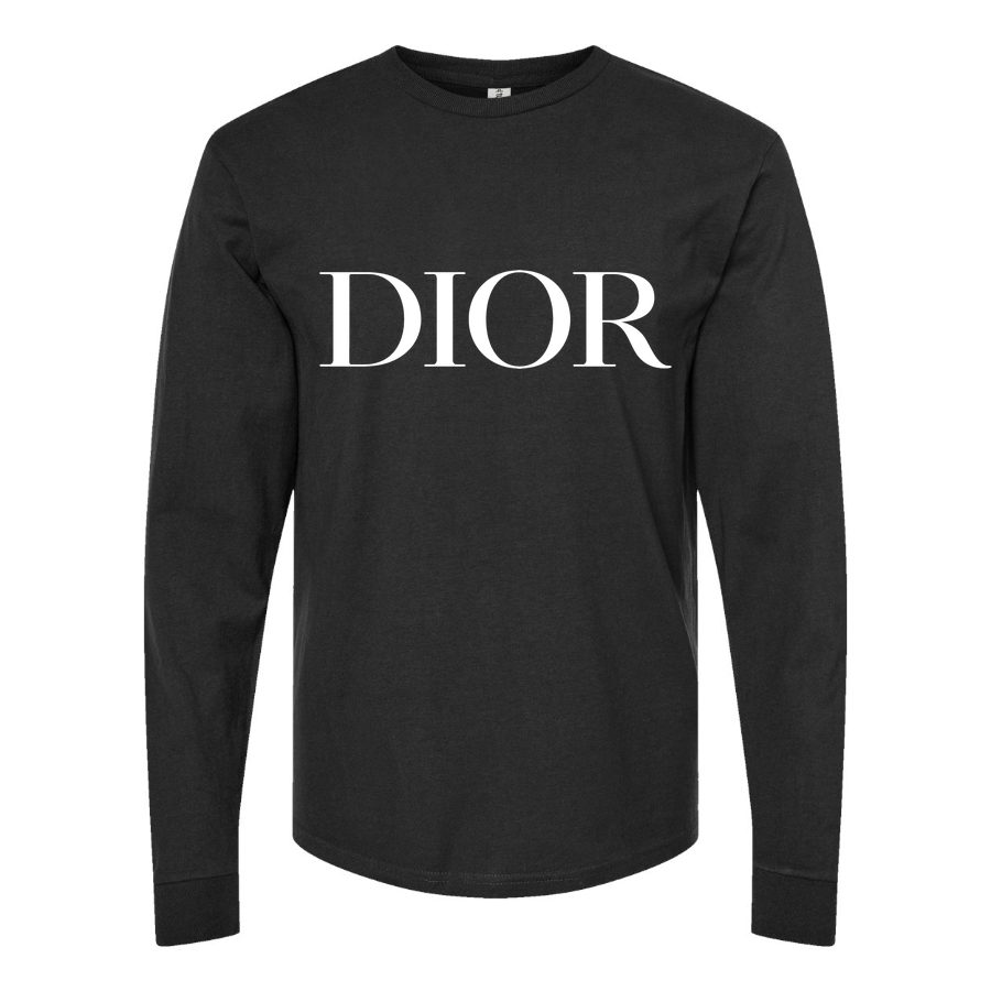 Men's Dior White Long sleeves Cotton Blend T-Shirt - Black