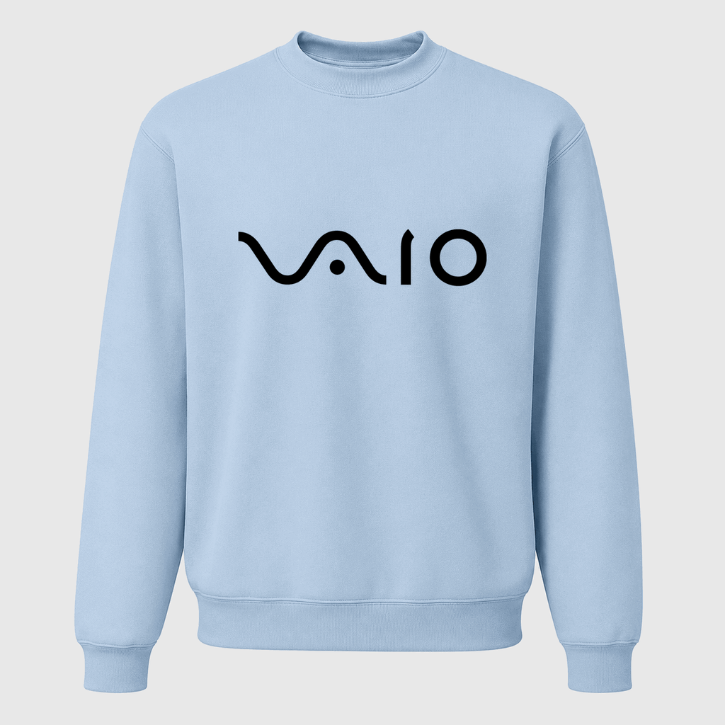 Men's Sony VAIO Black Logo Crewneck Sweatshirt - Sky Blue