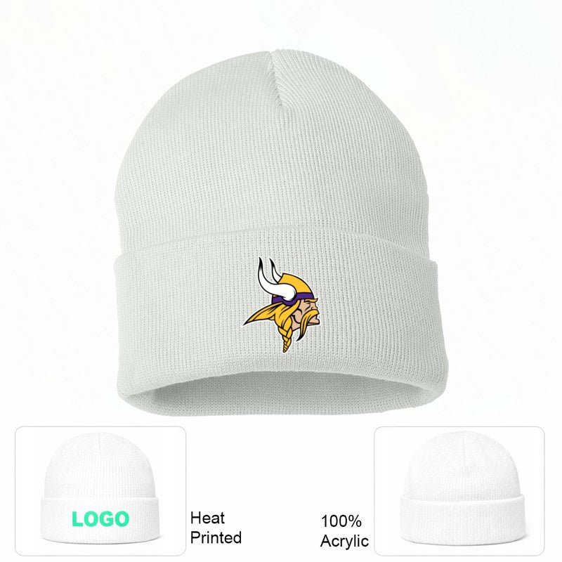 Minnesota Vikings White Beanie Hat