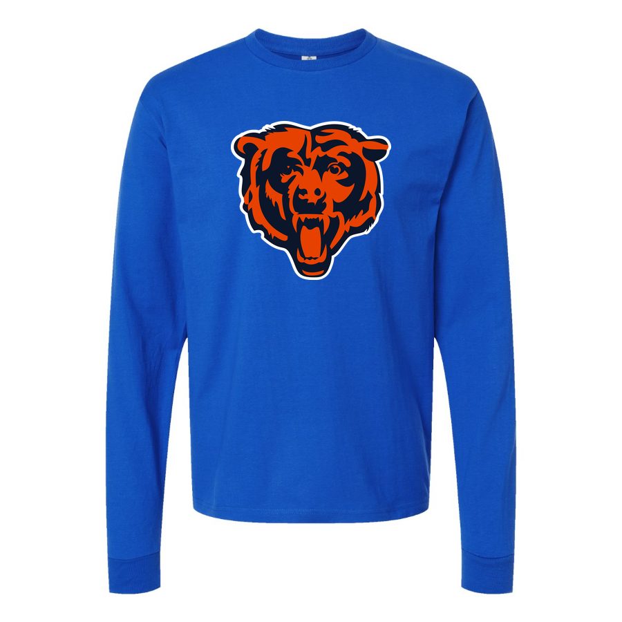 Men's Chicago Bears Long sleeves Cotton Blend T-Shirt - Blue