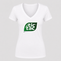 Women's Tic Tac V Neck T-Shirt in white