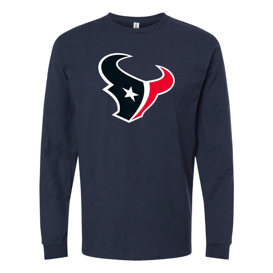 Men's Houston Texans Long sleeves Cotton Blend T-Shirt - Navy