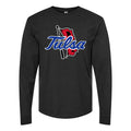 Men's Tulsa Golden Hurricane Logo Long sleeves Cotton Blend T-Shirt - Black
