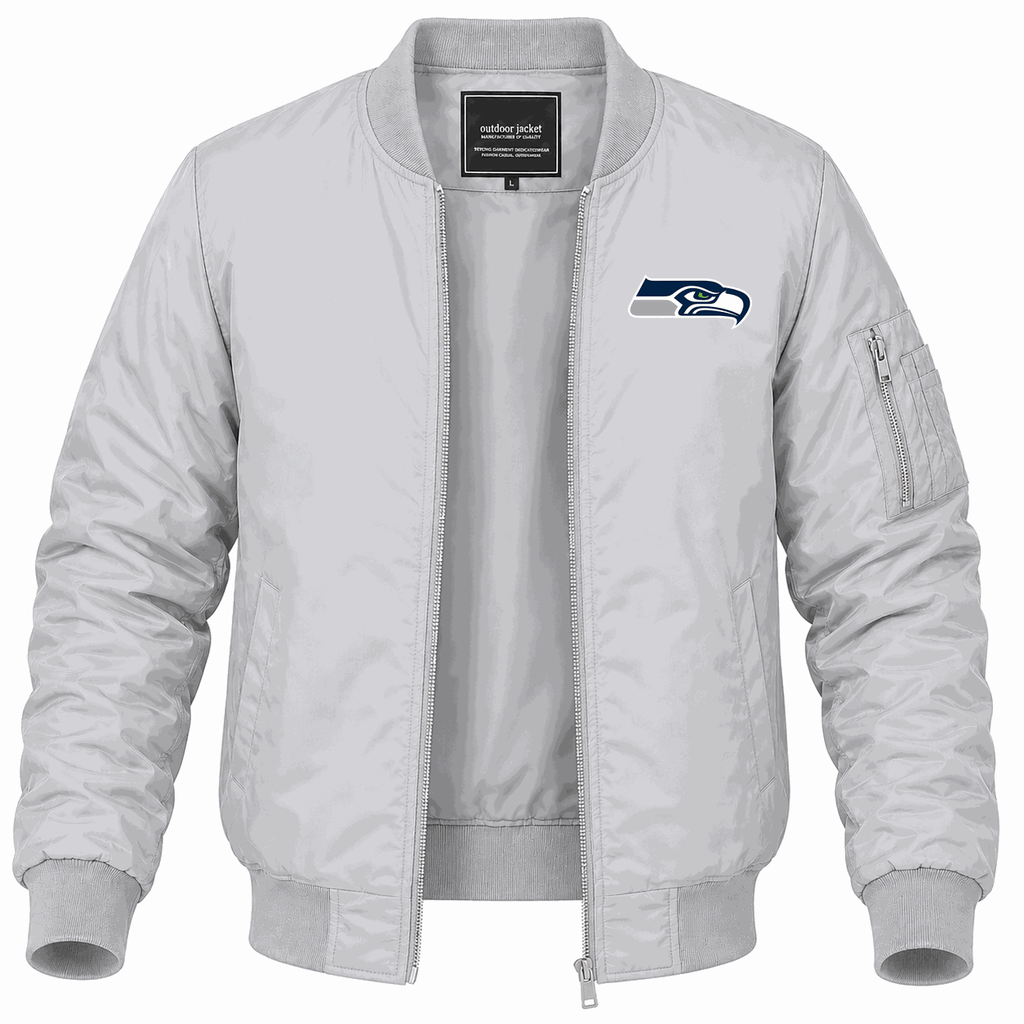 Men's Seattle Seahawks Lightweight Bomber Jacket - Gray