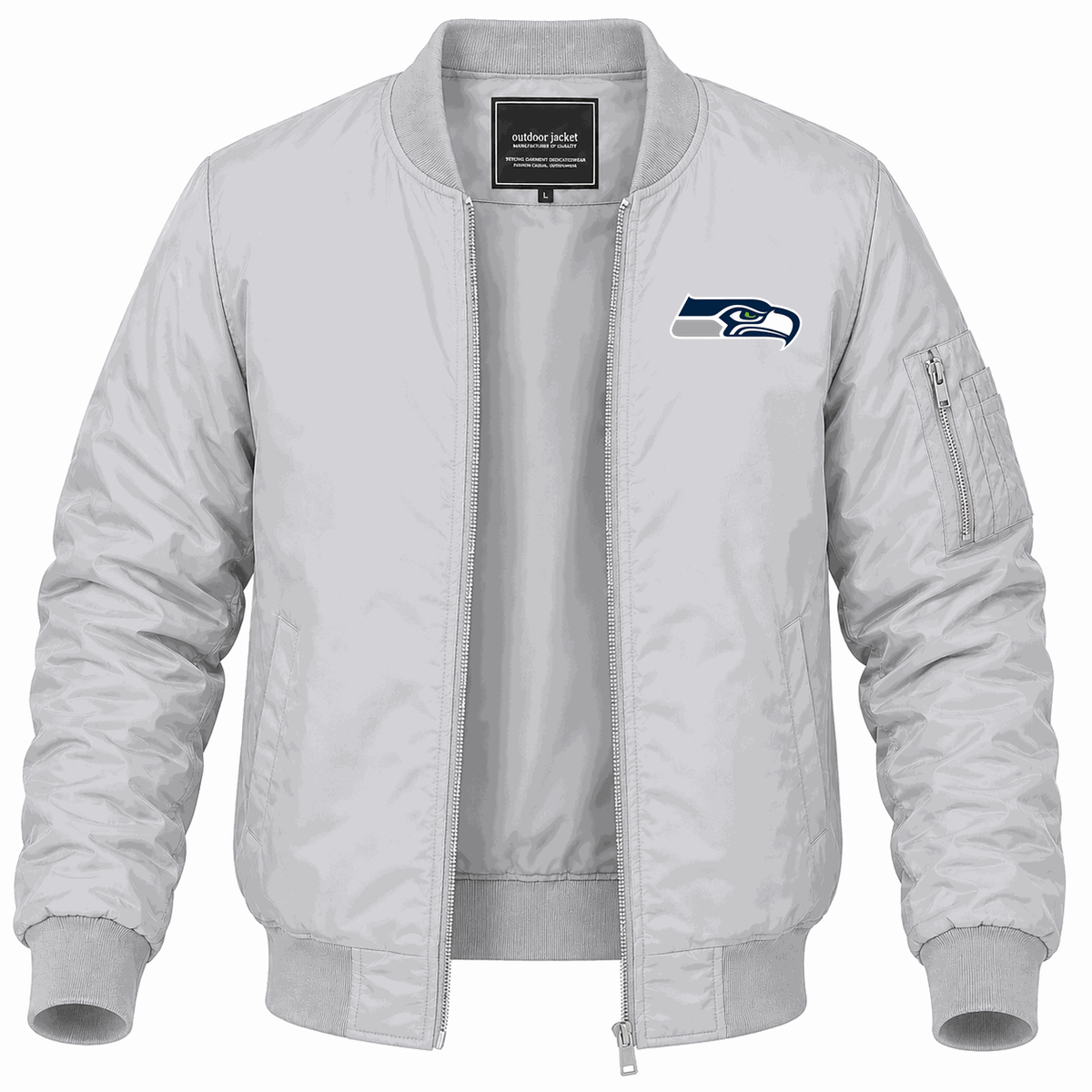 Men's Seattle Seahawks Lightweight Bomber Jacket - Gray