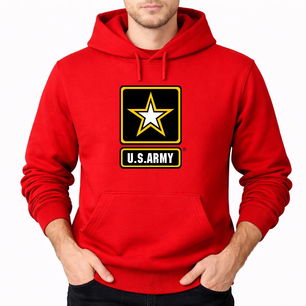 Men's U.S. Army Pullover Hoodie - Red
