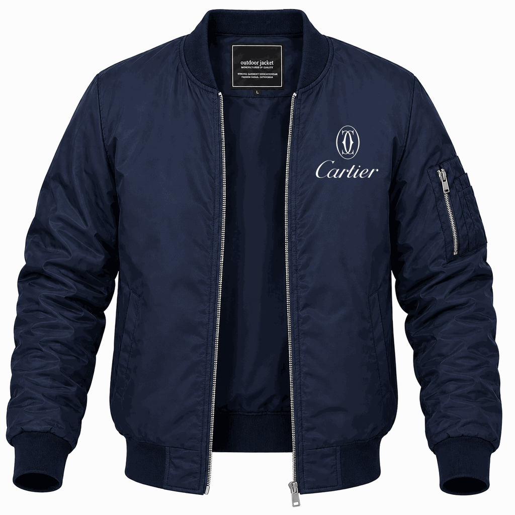 Men's Cartier white Lightweight Bomber Jacket - Navy