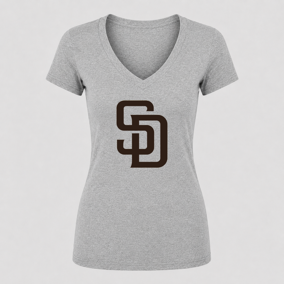 Women's San Diego Padres V Neck T-Shirt in gray