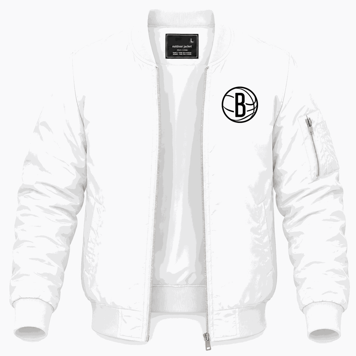 Men's Brooklyn Nets Lightweight Bomber Jacket - White