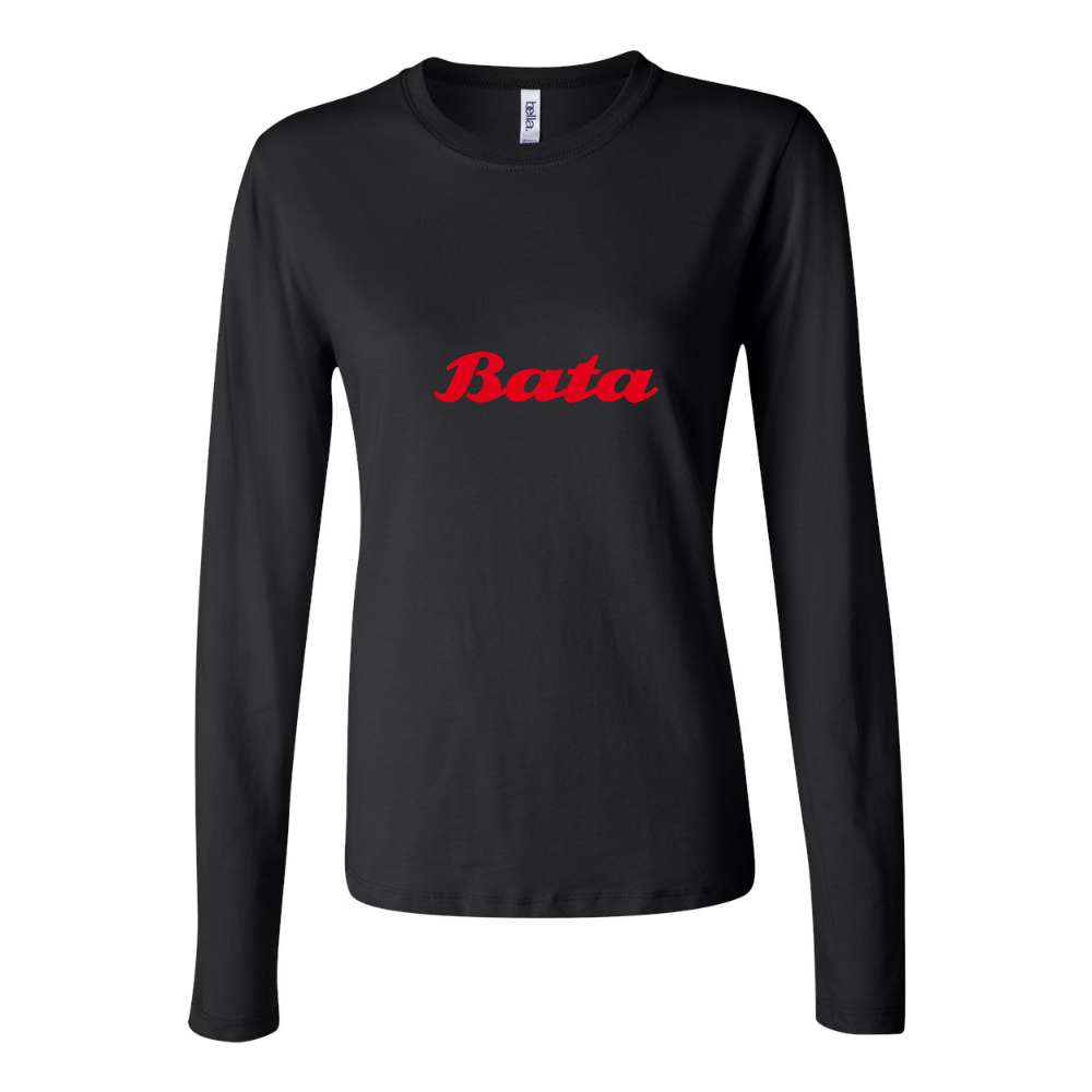Women's Bata Logo 1536x864 Long Sleeve T-Shirt - Black