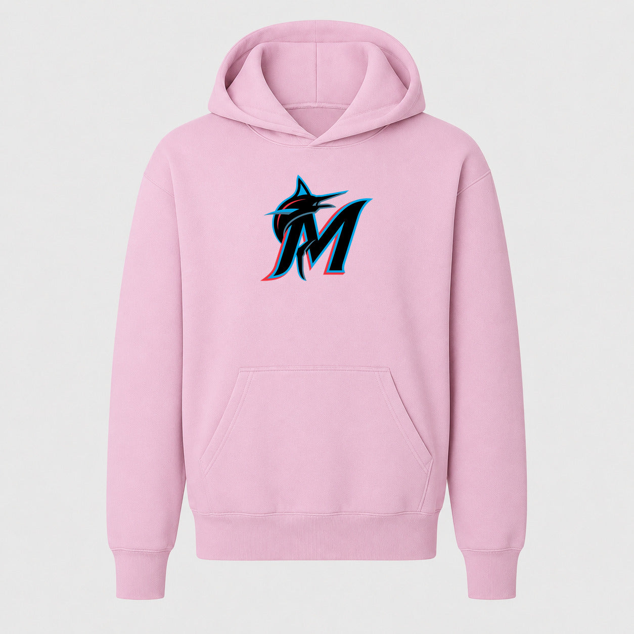 Youth Miami Marlins Pullover Hoodie - Light Pink