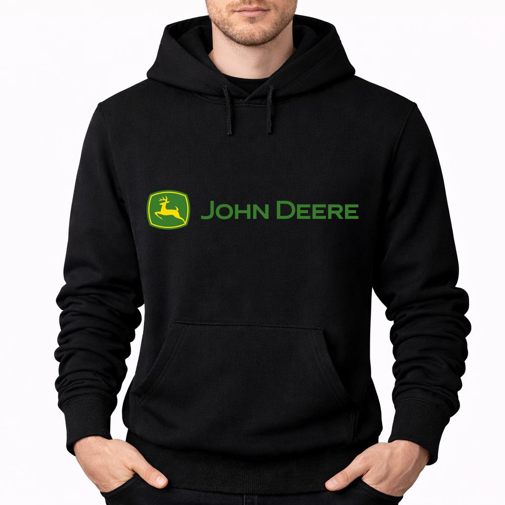 Men's John Deere Pullover Hoodie - Black