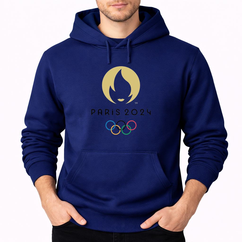 Men's Olympics 2024 Paris Black Pullover Hoodie - Navy