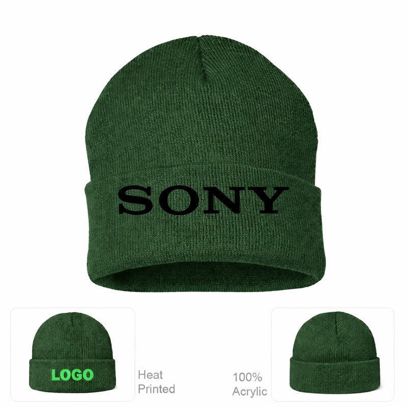 Sony Black Logo Beanie Hat - Forest Green