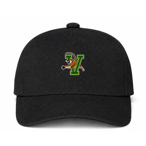 Vermont Catamounts Logo Black Dad Baseball Cap Hat