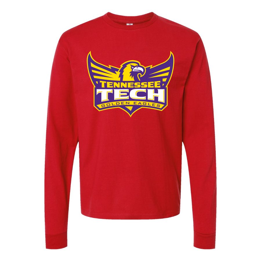 Men's Tennessee Tech Golden Eagles Logo Long sleeves Cotton Blend T-Shirt - Red