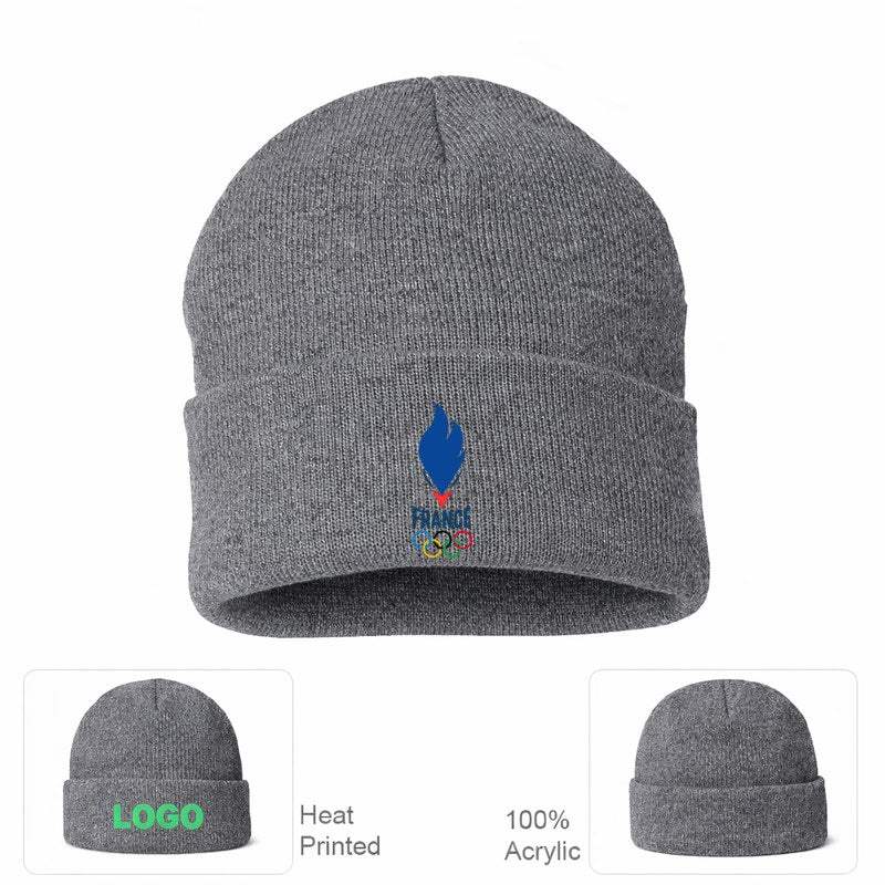 France 2024 Logo Grey Beanie Hat