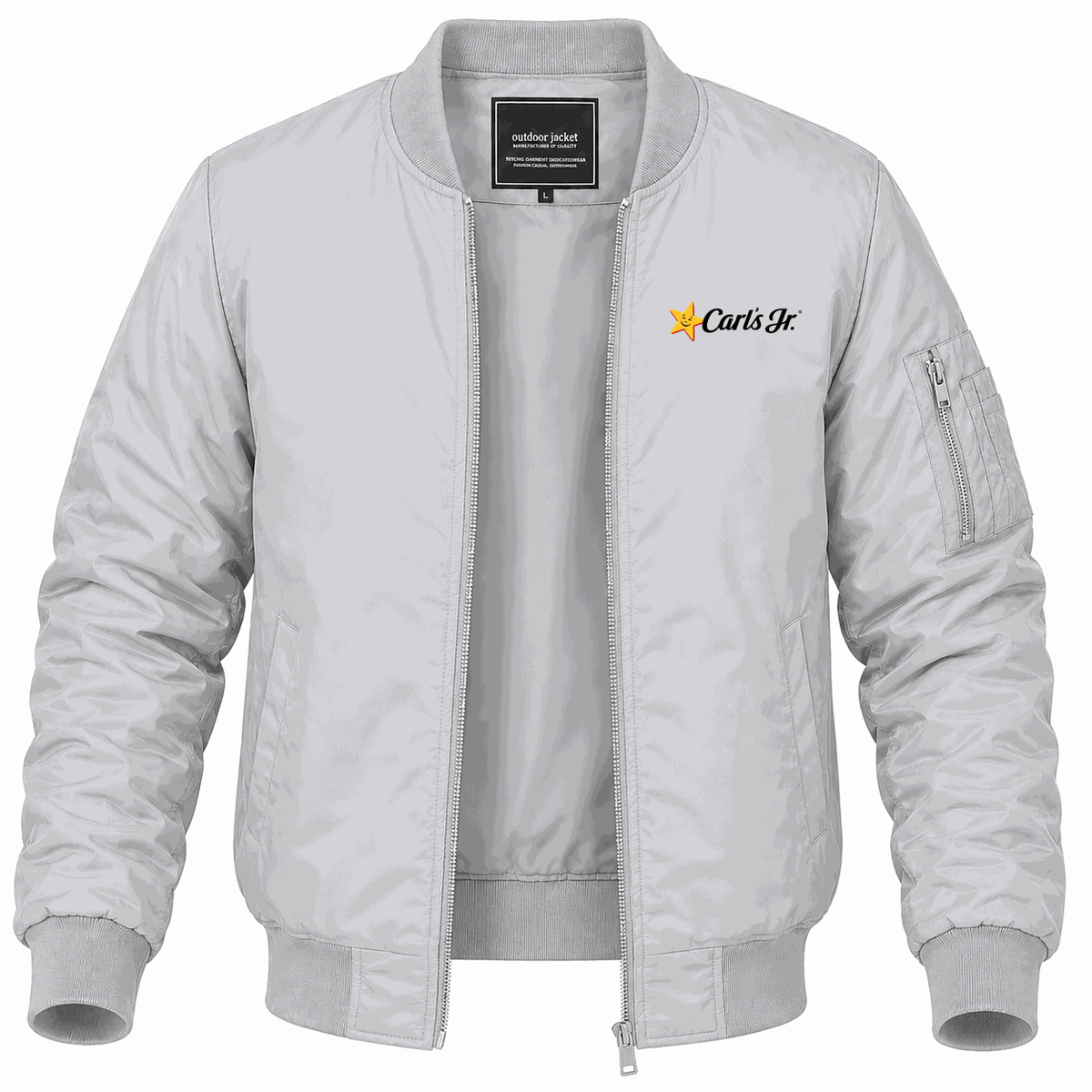 Men's Carl's Jr. Lightweight Bomber Jacket - Gray