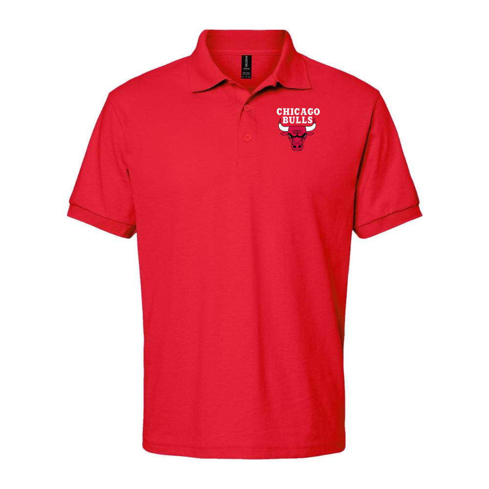 Men's Chicago Bulls White Logo Dry Blend Polo - Red