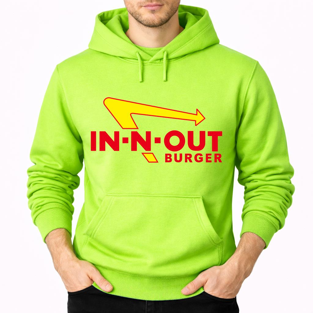 Men's In-N-Out Burger Pullover Hoodie - Lime green