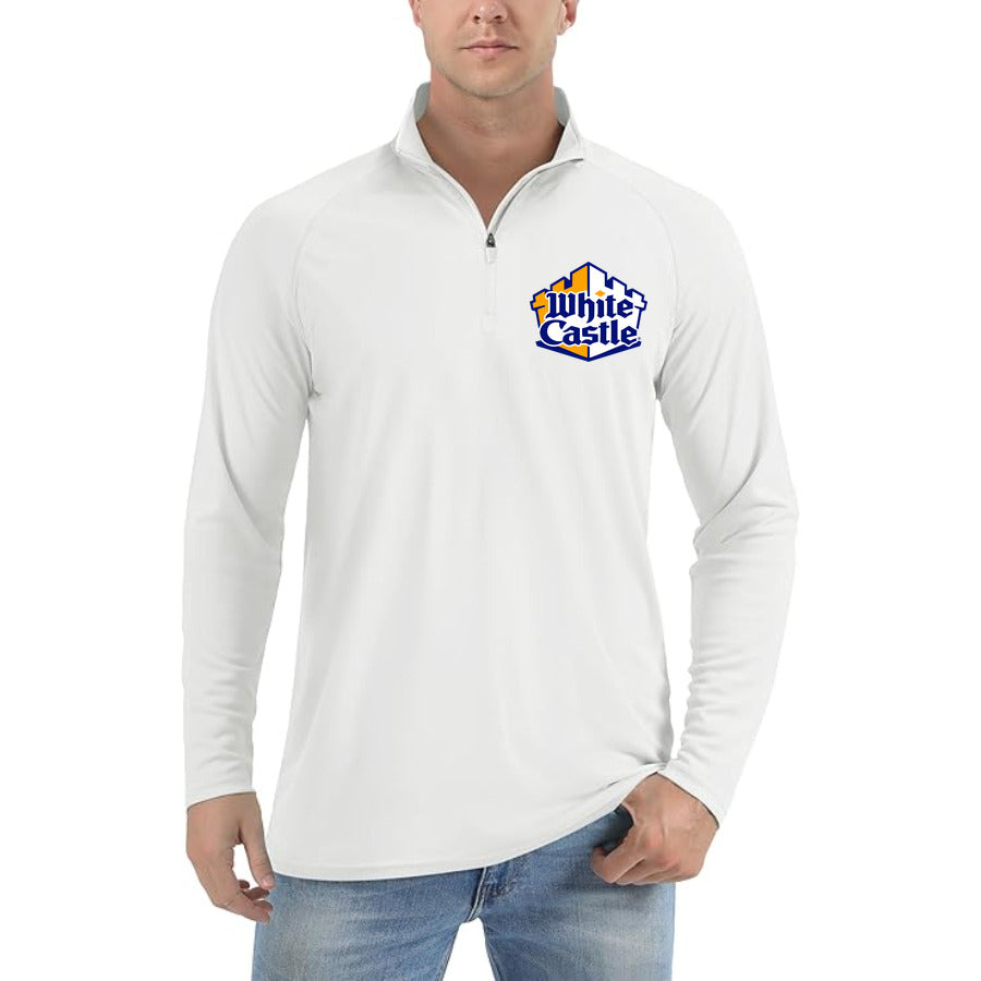 White Castle quarter-zip athletic shirt in White