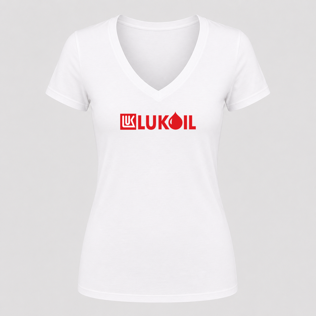 Women's Lukoil V Neck T-Shirt in white