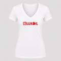 Women's Lukoil V Neck T-Shirt in white