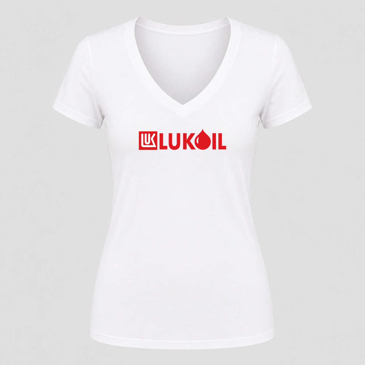 Women's Lukoil V Neck T-Shirt in white