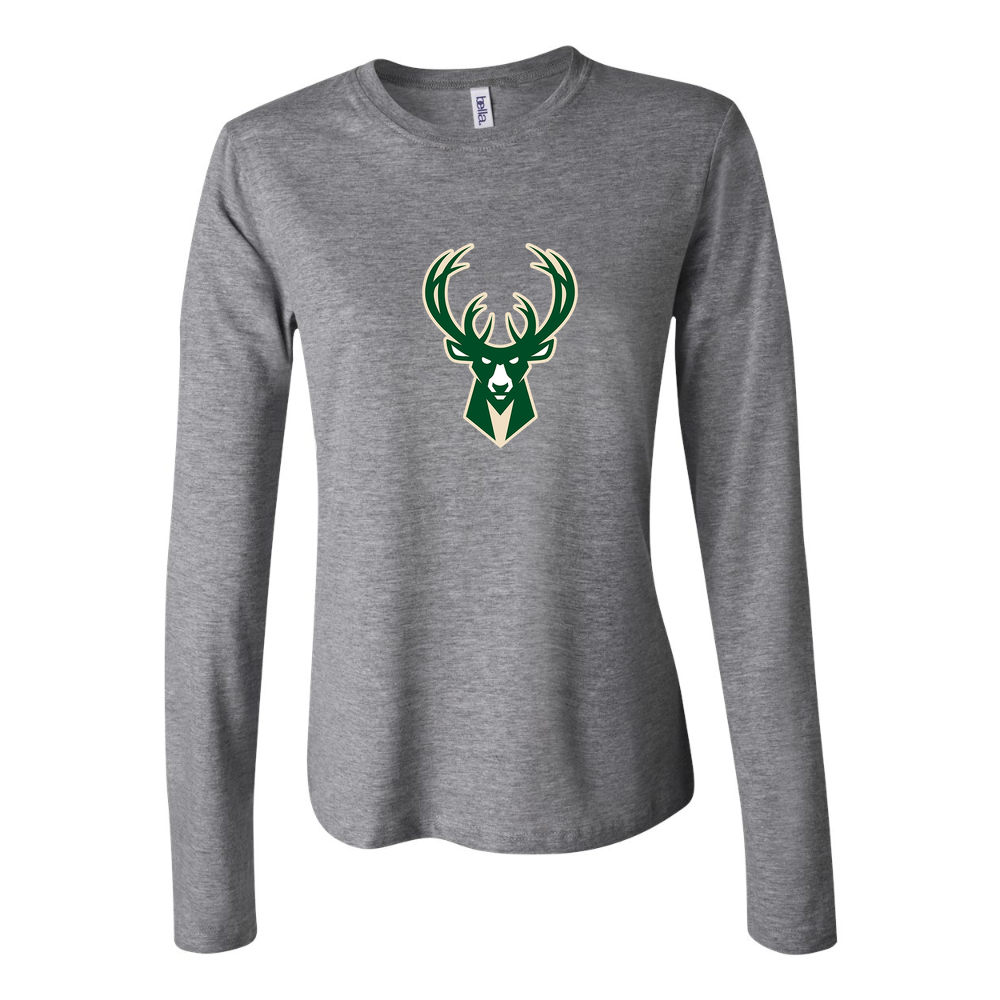 Women's Milwaukee Bucks Long Sleeve T-Shirt - Gray