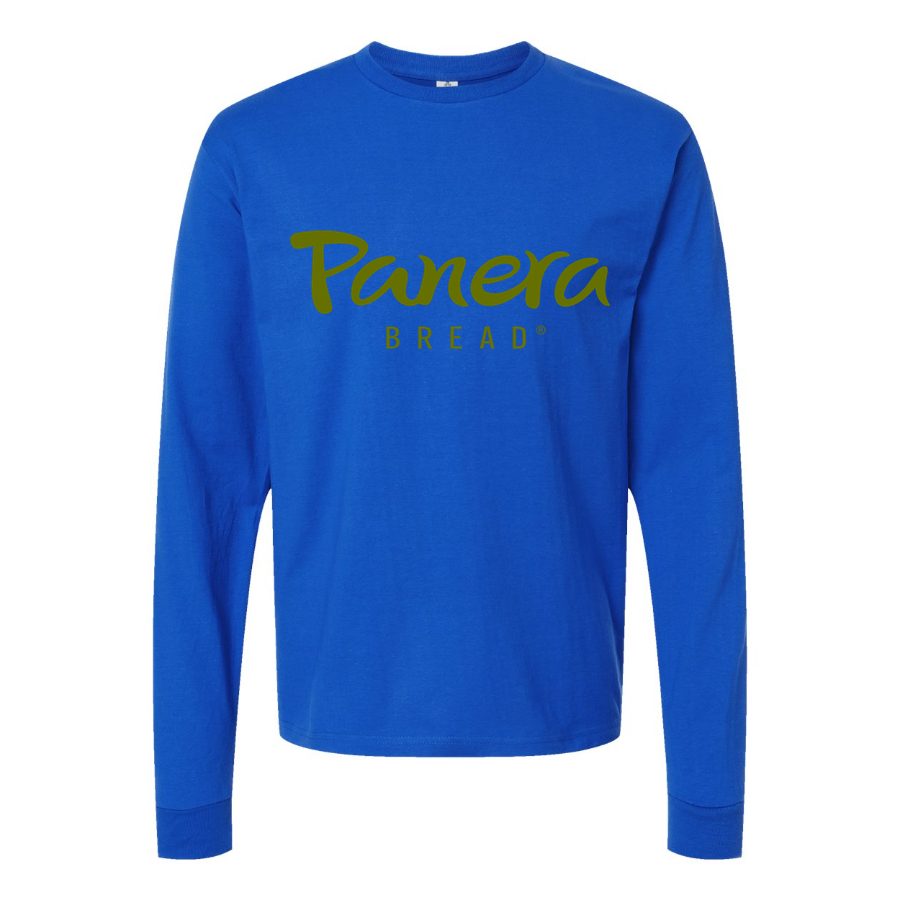 Men's Panera-Bread-logo Long sleeves Cotton Blend T-Shirt - Blue