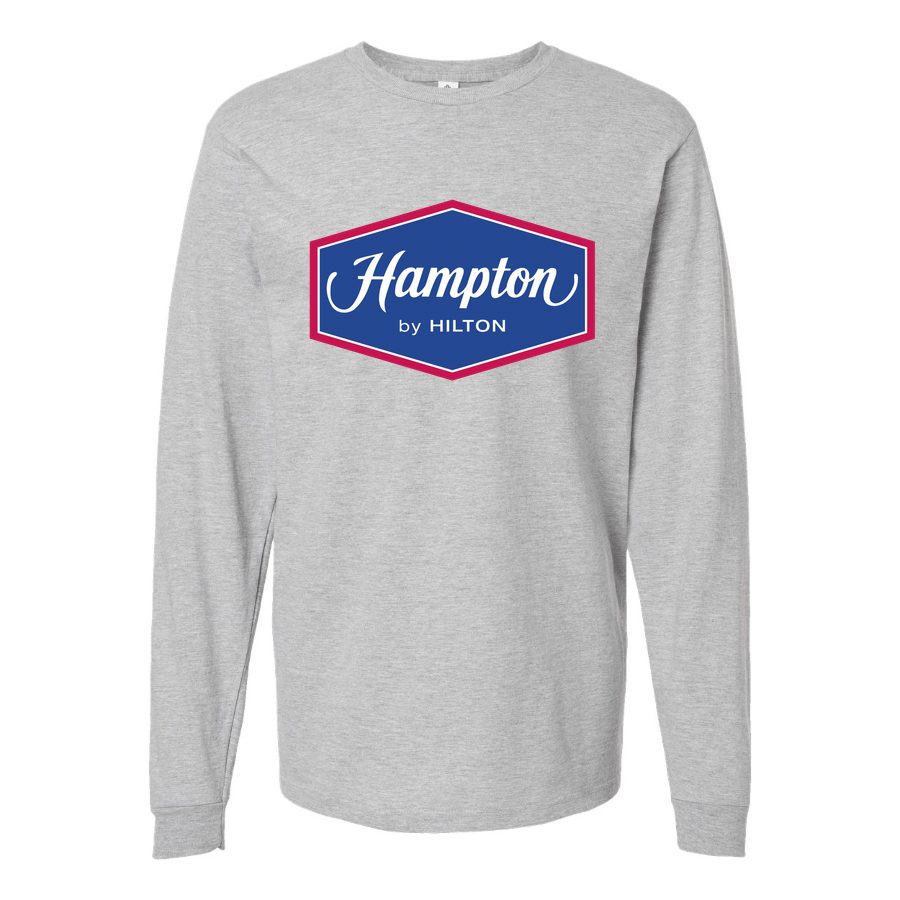 Men's Hampton Long sleeves Cotton Blend T-Shirt - Gray
